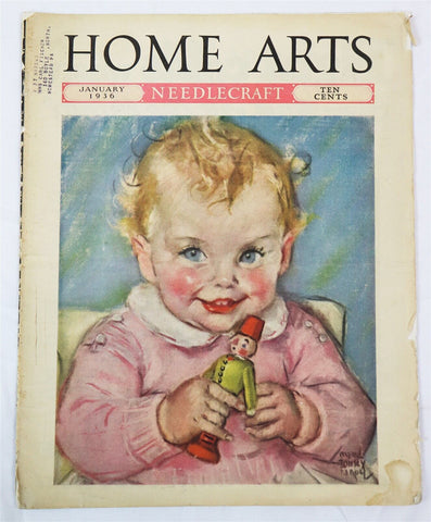 ORIGINAL Vintage Jan 1936 Home Arts Needlecraft Magazine 