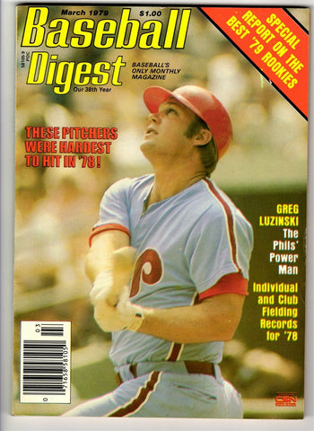 VINTAGE March 1979 Baseball Digest Magazine Greg Luzinski Phillies