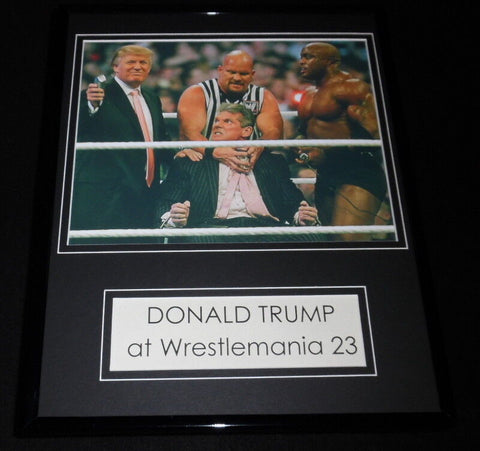 Donald Trump at Wrestlemania 23 Framed 11x14 Photo Display 