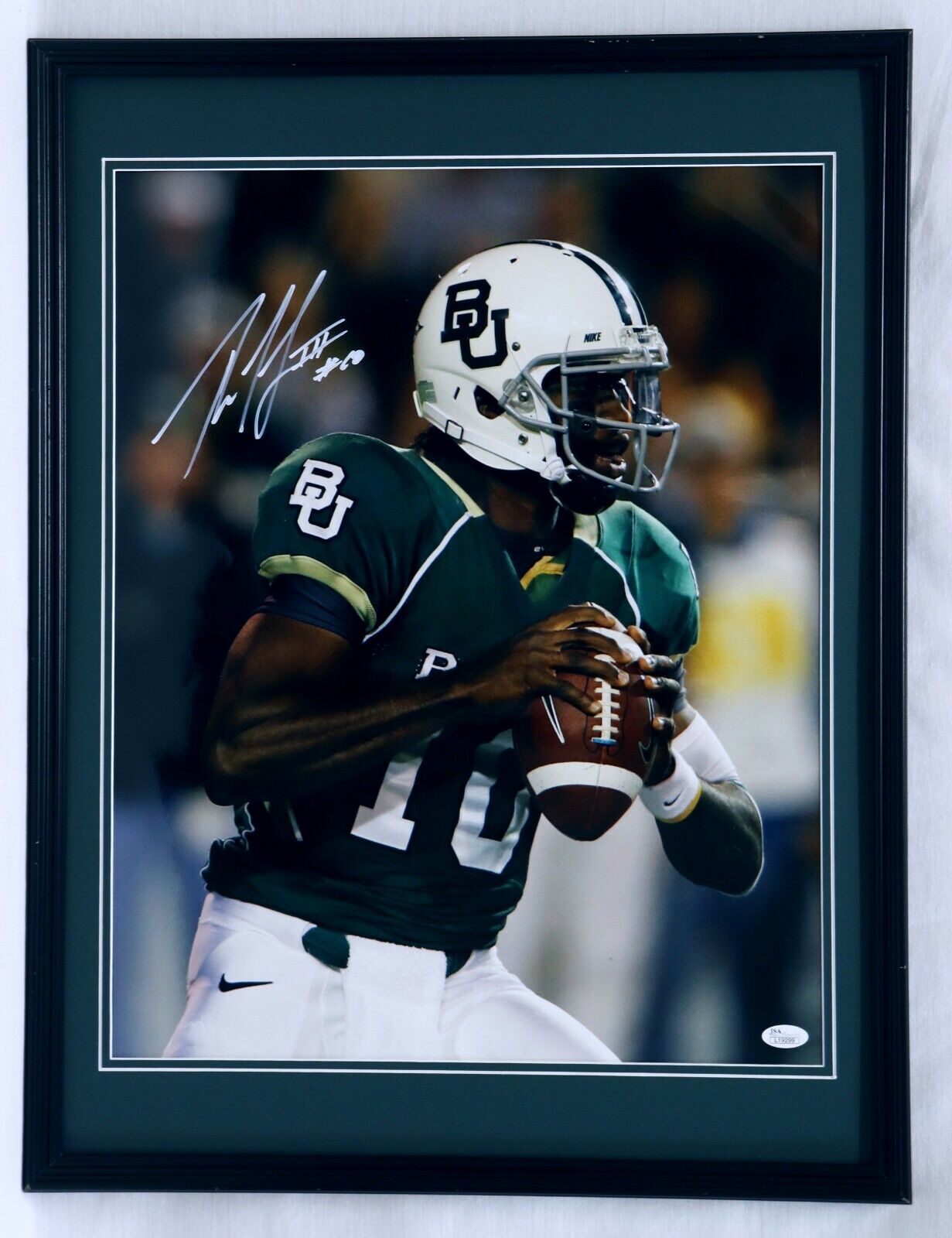 Robert Griffin IIII Signed Framed 18x24 Photo Display JSA Baylor