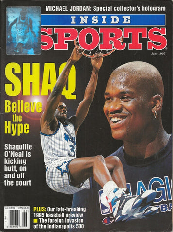 ORIGINAL Vintage June 1995 Inside Sports Magazine Shaquille O'Neal / Jordan Holo