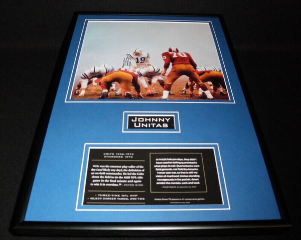 Johnny Unitas Framed 12x18 Photo Display Colts