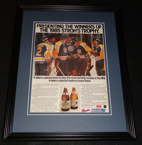 1985 Stroh's Beer Power Ratings LA Kings Framed 11x14 ORIGINAL Advertisement