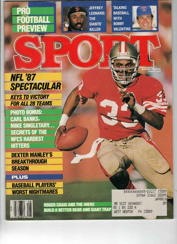 Aug 1987 Sport Magazine Roger Craig 49ers