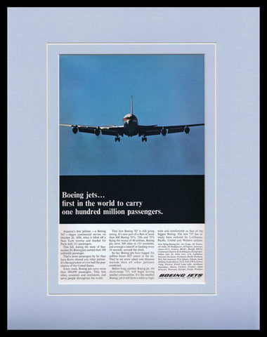 1966 Boeing Jets Framed 11x14 ORIGINAL Vintage Advertisement