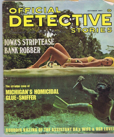 ORIGINAL Vintage October 1967 Official Detective Stories Magazine GGA Bikini