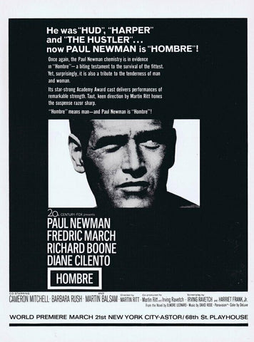 Hombre ORIGINAL Vintage 1967 9x12 Industry Ad Paul Newman Frederic March