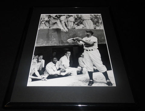 Jackie Robinson Signing Autographs Framed 11x14 Photo Display Dodgers