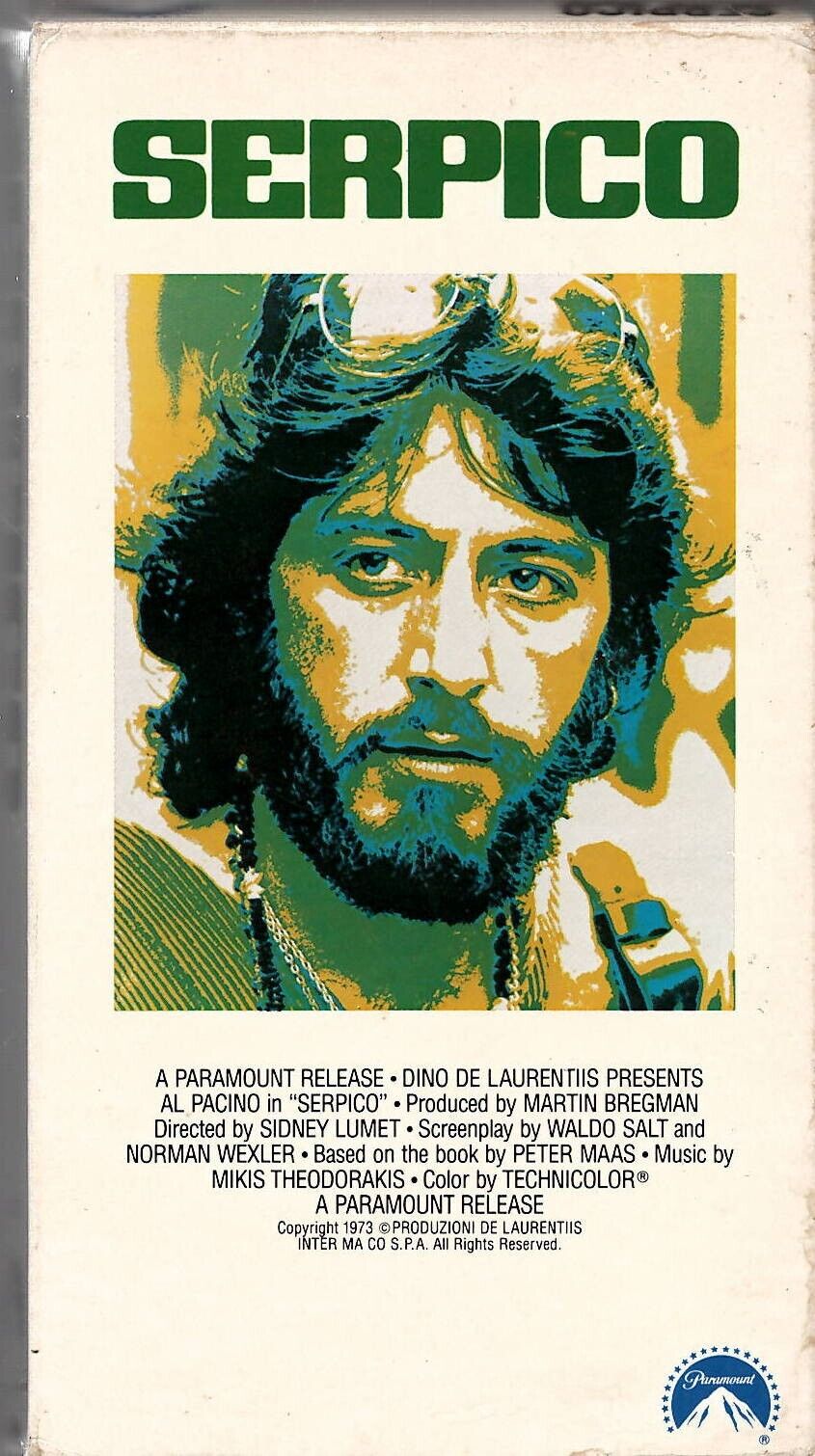 Serpico VINTAGE VHS Cassette Al Pacino