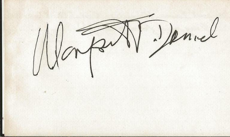 Margaret Truman Daniel Signed Vintage 3x5 Index Card JSA Harry Truman Daughter