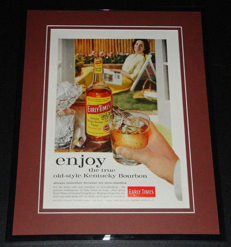 1959 Early Times Bourbon 11x14 Framed ORIGINAL Vintage Advertisement C