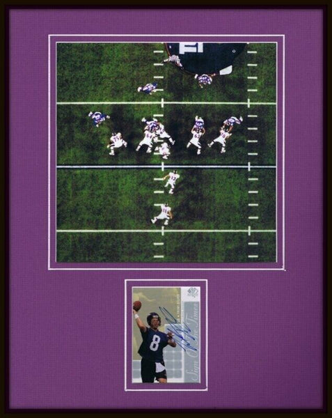 Trent Dilfer Super Bowl XXXV Signed Framed 11x14 Photo Display UDA Ravens