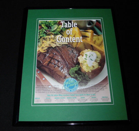 1999 Prime Quarter Steakhouse Wisconsin Framed 11x14 ORIGINAL Advertisement 