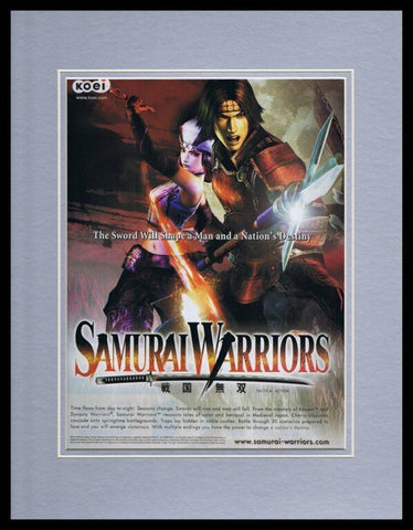 Samurai Warriors 2004 Xbox Framed 11x14 ORIGINAL Vintage Advertisement