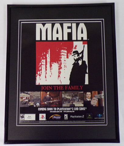 Mafia 2004 PS2 XBox Framed 11x14 ORIGINAL Vintage Advertisement