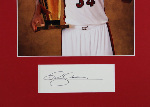 Ray Allen Signed Framed 11x14 Photo Display PREMIERE Heat w/ Trophy