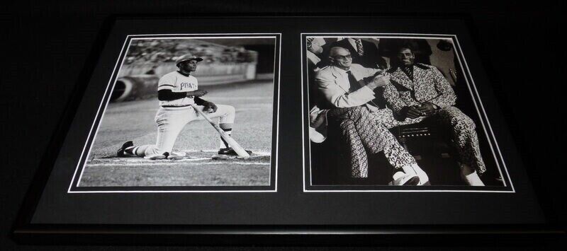 Roberto Clemente Framed 12x18 Photo Display Pirates w/ Bob Prince