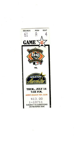 July 14 1994 Houston Astros @ Pittsburgh Pirates Ticket Ken Caminiti HR