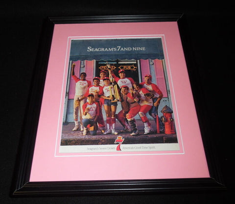 1988 Seagram's 7 and Nine Softball Framed 11x14 ORIGINAL Vintage Advertisement