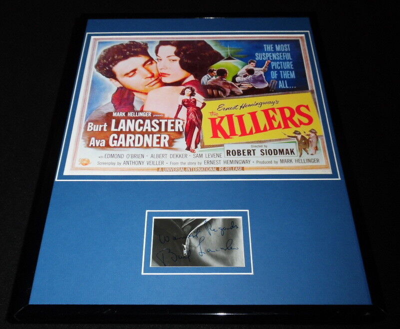 Burt Lancaster Facsimile Signed Framed The Killers 11x14 Poster Display