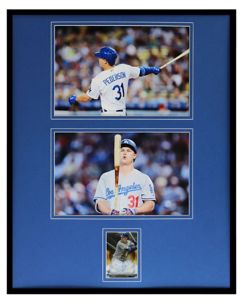 Joc Pederson Signed Framed 16x20 Photo Display TOPPS Dodgers