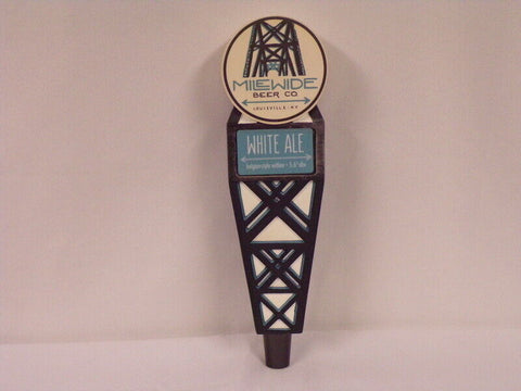 ORIGINAL Vintage Milewide White Ale Beer Tap Handle RARE