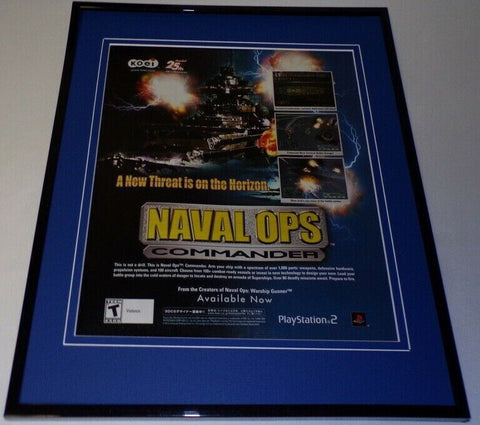 Naval Ops Commander 2004 Xbox PS2 Framed 11x14 ORIGINAL Advertisement