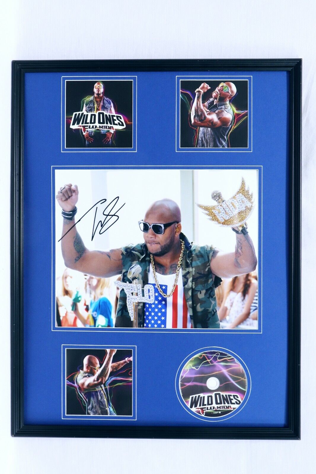 Flo Rida Signed Framed 18x24 Photo & Wild Ones CD Display