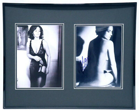 Monica Bellucci Signed Framed 16x20 Stockings Lingerie Photo Set