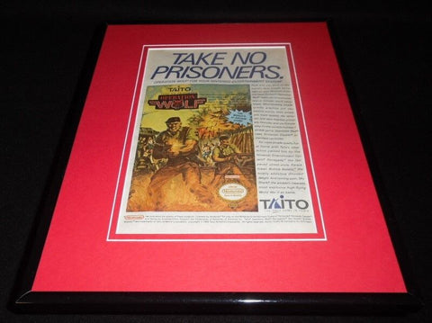 Operation Wolf 1989 Nintendo NES 11x14 Framed ORIGINAL Vintage Advertisement