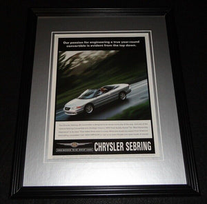 1999 Chrysler Sebring Framed 11x14 ORIGINAL Advertisement