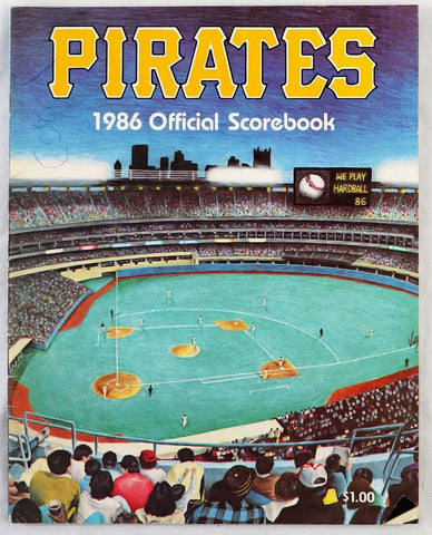 VINTAGE 1986 Mets @ Pittsburgh Pirates Scorebook Signed Mike Diaz Mike Bielecki