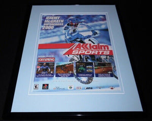 Jeremy McGrath Supercross 2000 PS1 N64 Framed 11x14 ORIGINAL Advertisement 