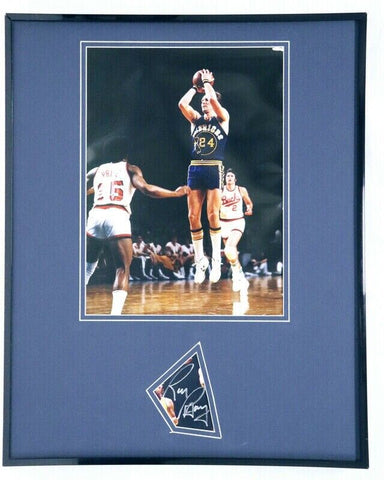 Rick Barry Signed Framed 16x20 Photo Poster Display Warriors B