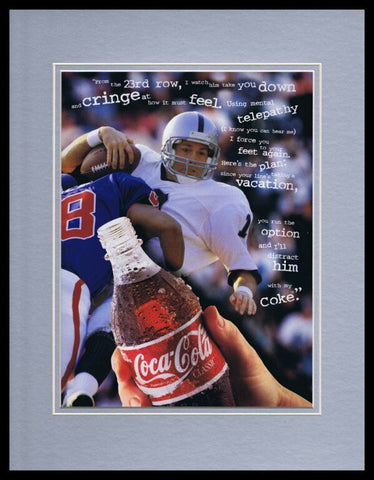 1995 Coca Cola / Football Framed 11x14 ORIGINAL Advertisement 