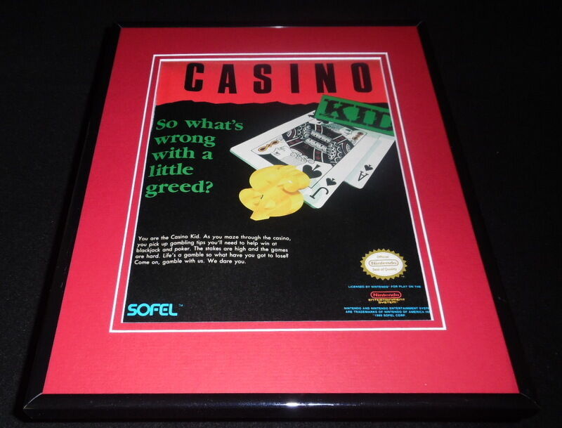 Casino Kid Sofel 1990 Nintendo NES 11x14 Framed ORIGINAL Advertisement