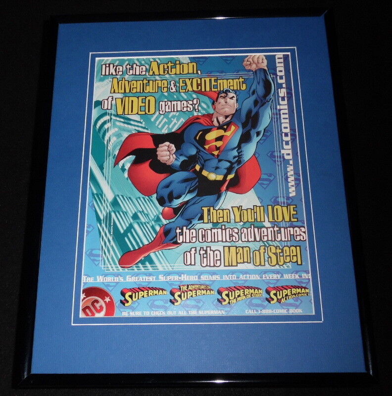 Superman 2001 DC Comics Framed 11x14 ORIGINAL Advertisement 