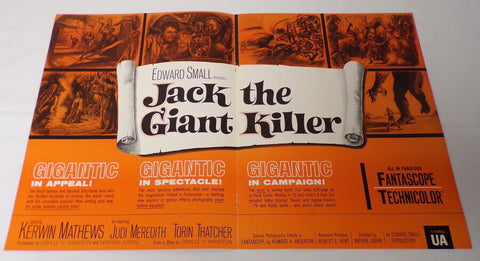 VINTAGE 1962 Jack the Giant Killer 12x18 Industry Poster Ad Kerwin Mathews