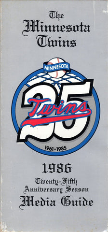 ORIGINAL Vintage 1986 Minnesota Twins Media Guide Kirby Puckett