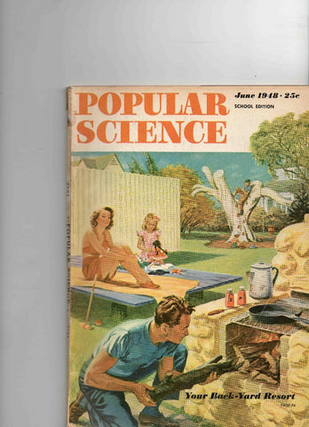 VINTAGE June 1948 Popular Science Magazine Backyard Resort