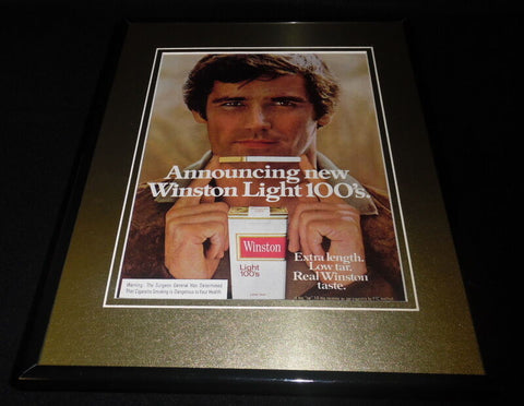 1977 Winston Lights 100s Cigarettes Framed 11x14 ORIGINAL Advertisement