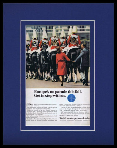 1965 Pan Am Airlines / Europe Framed 11x14 ORIGINAL Vintage Advertisement