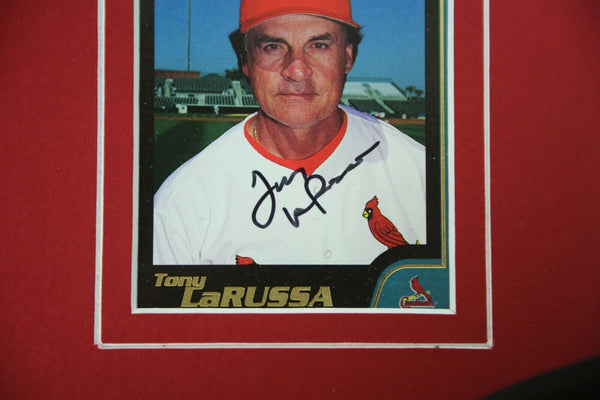 Tony LaRussa Signed Framed 11x17 Photo Display Cardinals