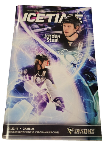 Jan 22 2011 Hurricanes @ Penguins Program Jordan Staal Marc Andre Fleury Win