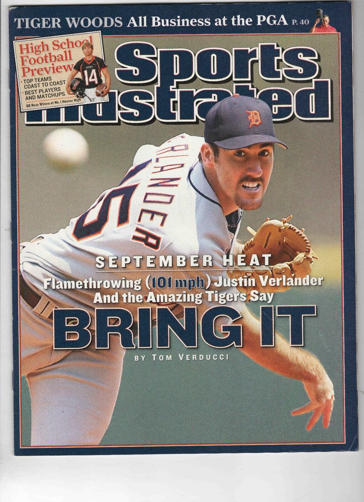 Aug 28 2006 Sports Illustrated Magazine Justin Verlander Tigers