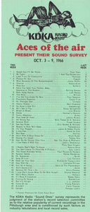 KDKA 1020 Pittsburgh VINTAGE October 3 1966 Music Survey Rolling Stones Sinatra