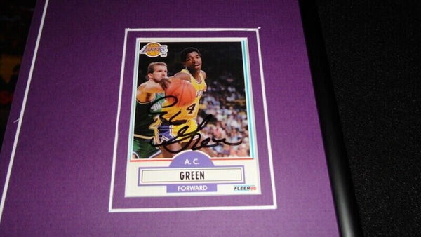 A.C. Green Signed Framed 12x18 Photo Display Lakers AC