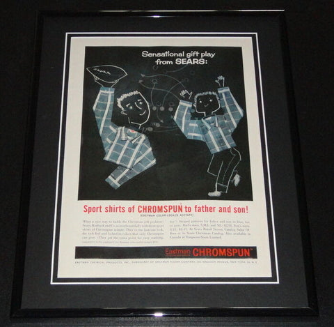 1958 Eastman Chromspun Sears 11x14 Framed ORIGINAL Vintage Advertisement