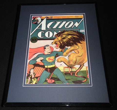 Action Comics #27 Framed 11x14 Repro Cover Display Superman vs Circus Lion