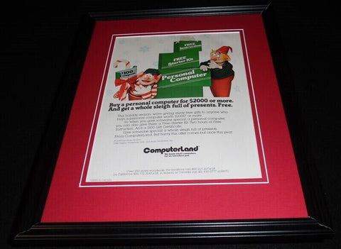 1982 Computerland Christmas Framed 11x14 ORIGINAL Advertisement